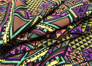 Wefting Knit Super Stretch Recycled Lycra Fabric / Geometric Pattern Superior Luxe Fabric