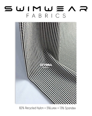 82% Recycled Nylon 5% Lurex 13% Spandex Swim Textured Fabrics Alternatives with High Chlorine Resistance