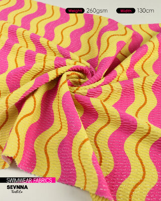 Eco-friendly Recycled Swimwear Fabric with 78% Recycled Nylon 5% Metallic Silver and 17% Spandex