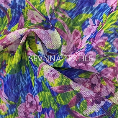 Floral Design Recycled Swimwear Fabric Bikini Style Compression Lining