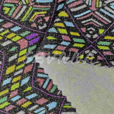Density Jacquard Knitted Double Knit Fabric Summer / Autumn Wear Recycled Polyester Fiber