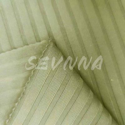100% Recycled Nylon Fabric Customizable Stripe Construction For Sustainable Apparel