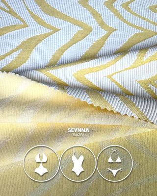Kids Recycled Swimwear Fabric Striped Pattern For Eco-Conscious Swimwear