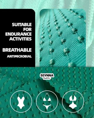 Eco-friendly Upcycled Nylon Material Content 88%Recycled Nylon 12%Spandex Construction Stripe for Sustainable Activewear
