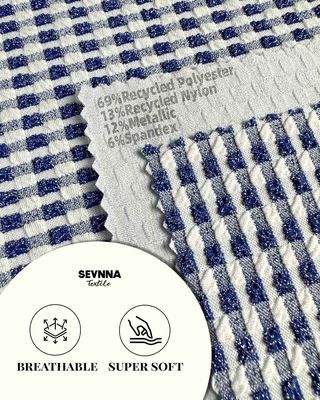Eco-friendly 245gsm Regular Fit Recycled Swimwear Fabric for Sustainable Swimwear