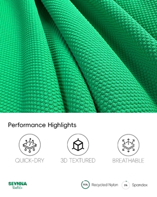 High Breathability Swim Textured Fabrics Alternatives for Breathable and Textured Pattern