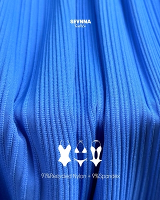 Blue Swim Textured Fabrics For High-Performance And Fashionable Swimwear