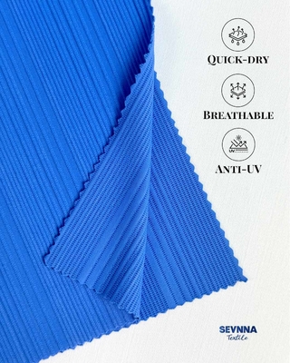 Blue Swim Textured Fabrics For High-Performance And Fashionable Swimwear