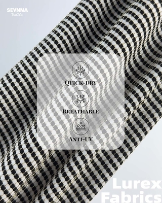 82% Recycled Nylon 5% Lurex 13% Spandex Swim Textured Fabrics Alternatives with High Chlorine Resistance