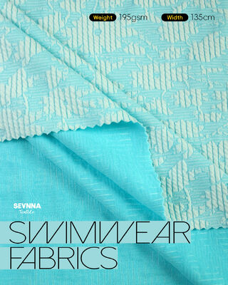 Premium Textured Swim Fabric with 135cm Width 195gsm Weight and 50% Recycled Polyester Composition