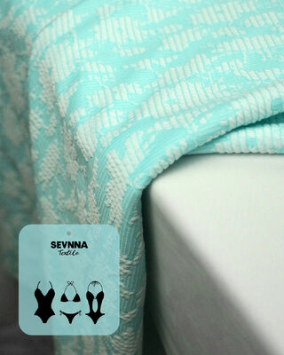 195gsm 50%Recycle Polyester + 38%Nylon + 12%Spandex Textured Swim Fabric for Swimwear