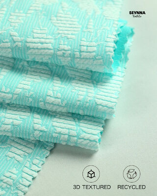 195gsm 50%Recycle Polyester + 38%Nylon + 12%Spandex Textured Swim Fabric for Swimwear