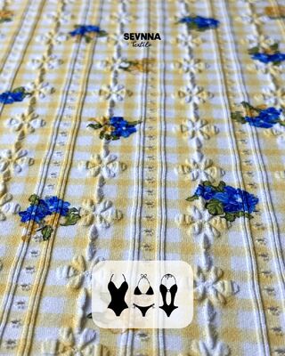 215gsm 92%Recycled Nylon + 8%Spandex Textured Swim Fabric RN-2419