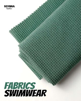 High Stretchiness Textured Swim Fabric with 95% Organic Cotton and 5% Spandex for High Color Fastness