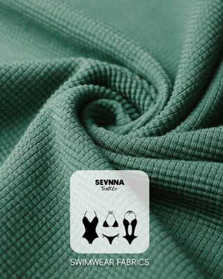 High Stretchiness Textured Swim Fabric with 95% Organic Cotton and 5% Spandex for High Color Fastness