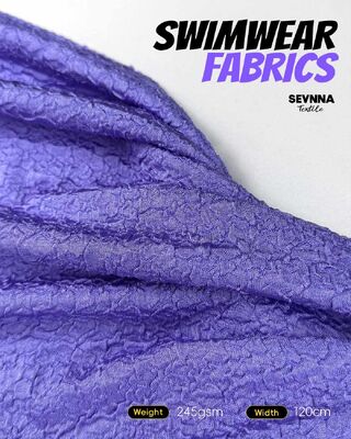 86% Recycled Nylon UPF 50+ 245gsm Textured Swim Fabric for High-Performance Swimwear and Athletic Apparel