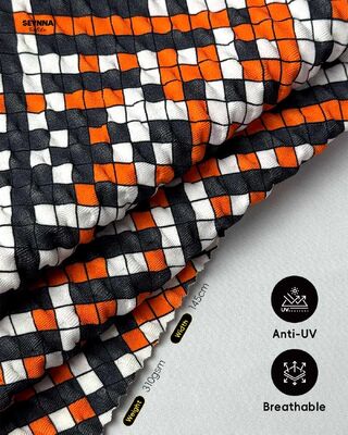 High Color Fastness Textured Swim Fabric with UPF 50+ Sun Protection and 95% Recycled Nylon