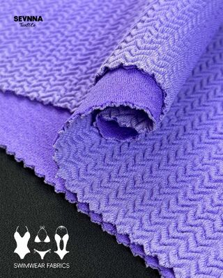390gsm Recycled Nylon Textured Swim Fabric with UPF 50+ for Durable Swimwear