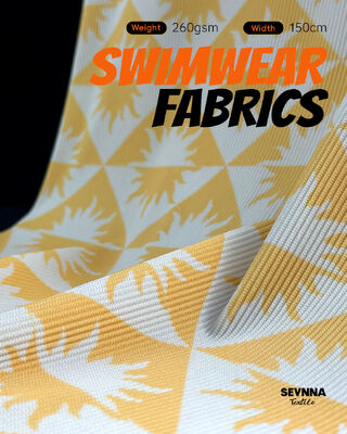 260gsm High Chlorine Resistance UPF 50+ Textured Swim Fabric for Durable Swimwear