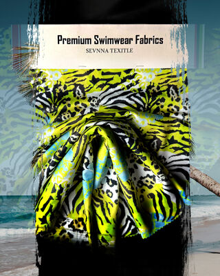 Breathable Recycled Swimwear Fabric made from recycled fibers providing UV protection and resistance to fading for swimwear