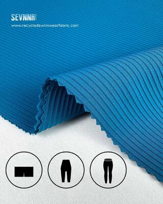 Innovative Recycled Lycra Fabric with Fog Foil Metallic Print Hologram, SPF50 UV Protection, and Circular Knit Technology