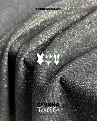 Fog Foil Metallic Print Hologram Recycled Lycra Fabric Circular Knit Soft Stretch Fabric Suitable for Athletic Wear Swimwear and Leisurewear