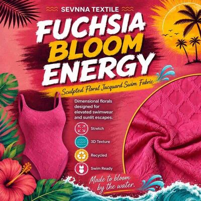 310GSM UPF 50+ Recycled Nylon Spandex Textured Swimwear Fabric RN-2776
