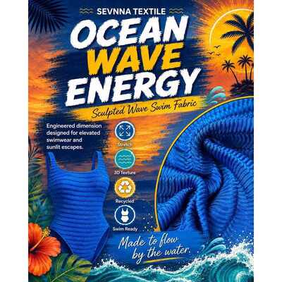 320GSM UPF 50+ Recycled Nylon Seersucker Textured Swim Fabric RN-2781