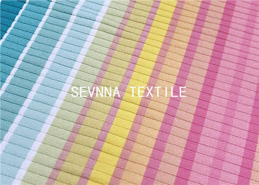 Jacquard Textured Stripes Recycled Swimwear Fabric Ink Jet Digital Print Customized