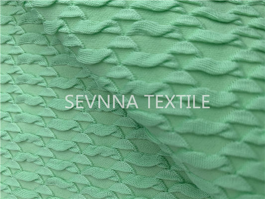 Mint Green Texture Poly Yarn Recycled Swimwear Fabric Repreve Spandex