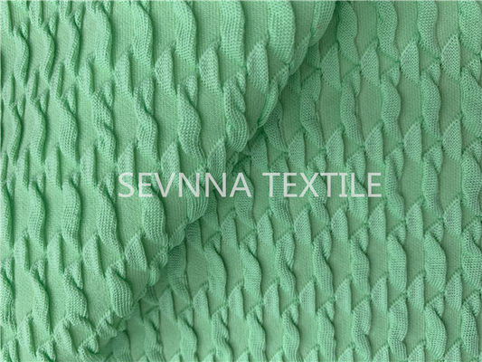 Mint Green Texture Poly Yarn Recycled Swimwear Fabric Repreve Spandex