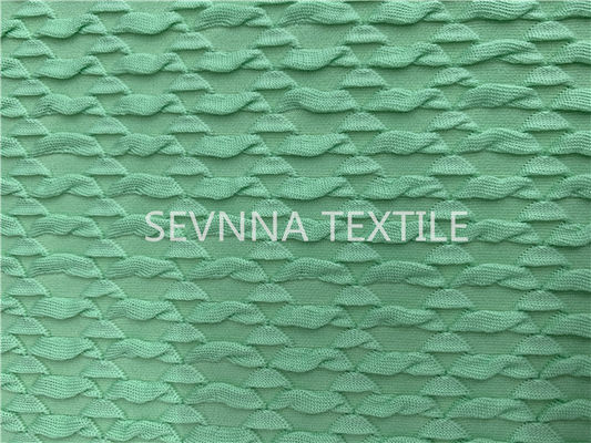 Mint Green Texture Poly Yarn Recycled Swimwear Fabric Repreve Spandex