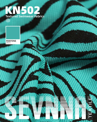 345gsm 60%Nylon + 26% Polyester + 14%Spandex Stripe Recycled Nylon Fabric KN-502