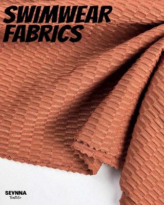 Premium Textured Swim Fabric with 130cm Width 250gsm Weight and Recycled Nylon Composition for High-Performance Swimwear