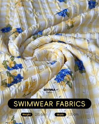 215gsm 92%Recycled Nylon + 8%Spandex Textured Swim Fabric RN-2419