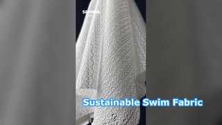 Eco Friendly Swimwear Fabric made from recycled ocean plastics and sustainable fibers delivering eco